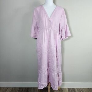 Pact Prairie Dress Womens M Double Gauze Cottage Milkmaid Organic Cotton **READ